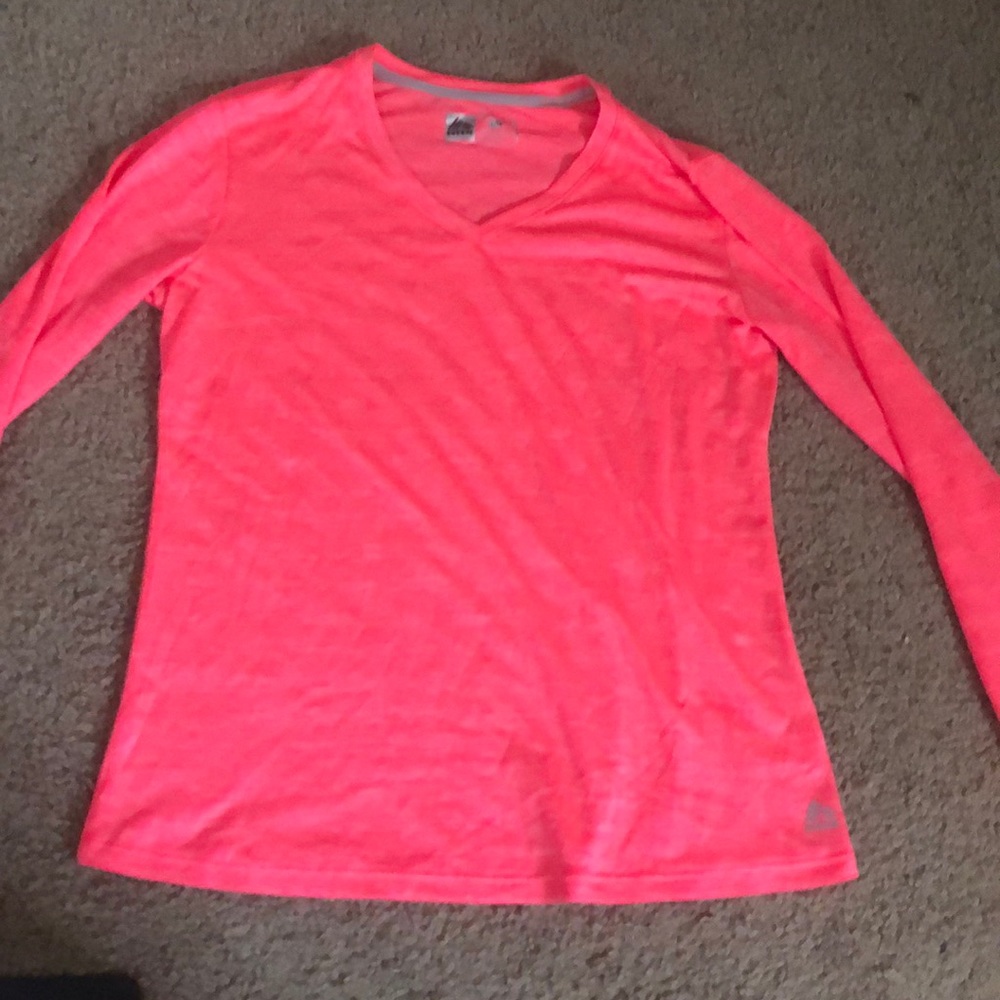 Pink athletic long sleeve shirt